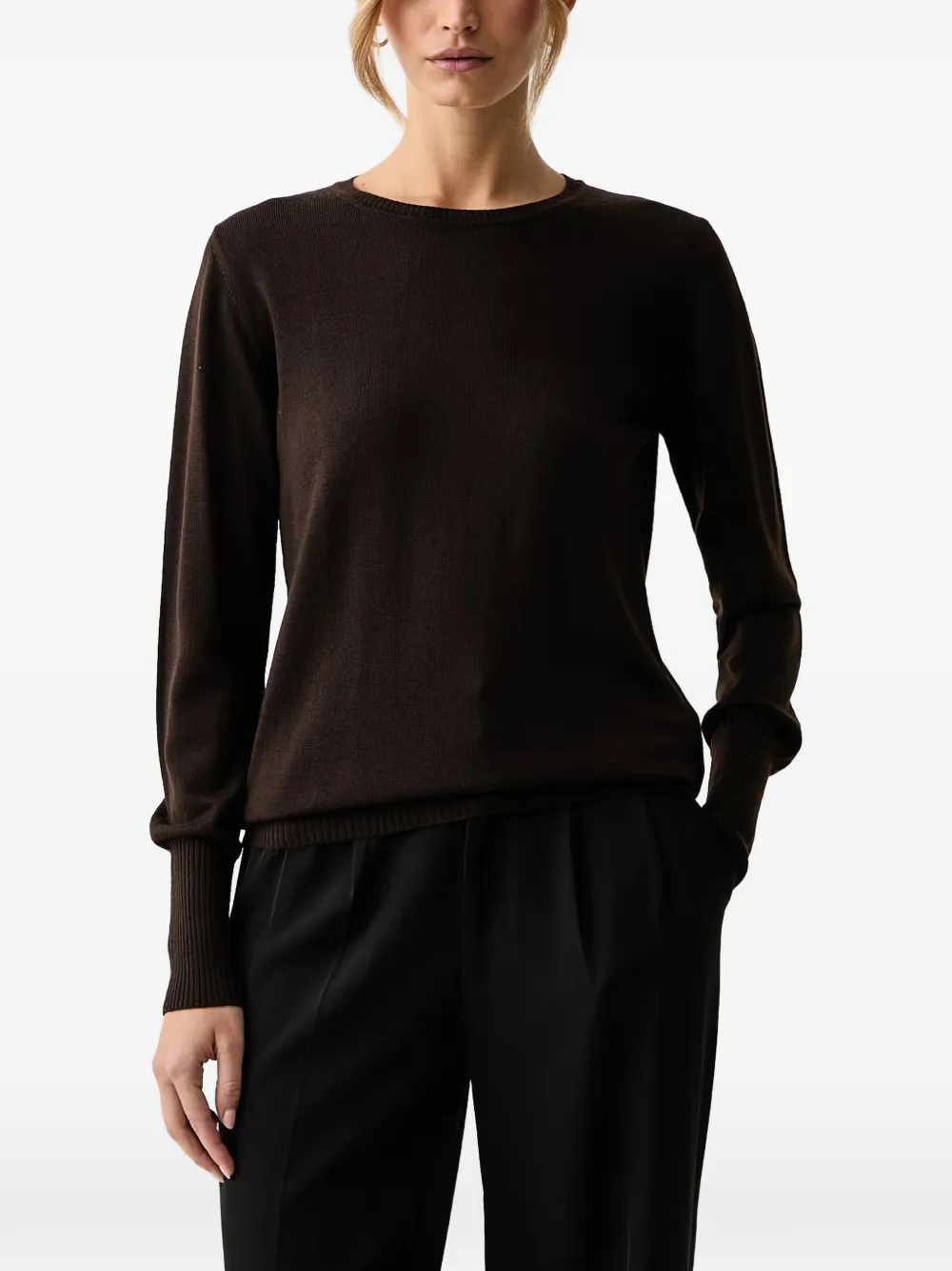 LUISA SPAGNOLI Occulto logo-plaque knitted sweater