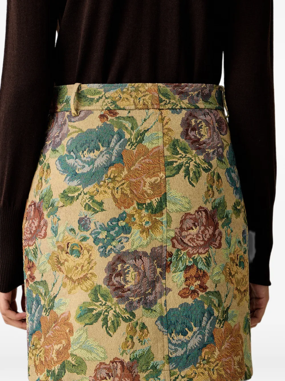 LUISA SPAGNOLI Fulcro mini-rok verfraaid met kralen en tapijt-effect Beige