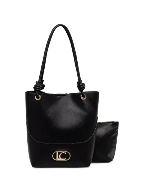 Lola Casademunt tote tejido con placa del logo