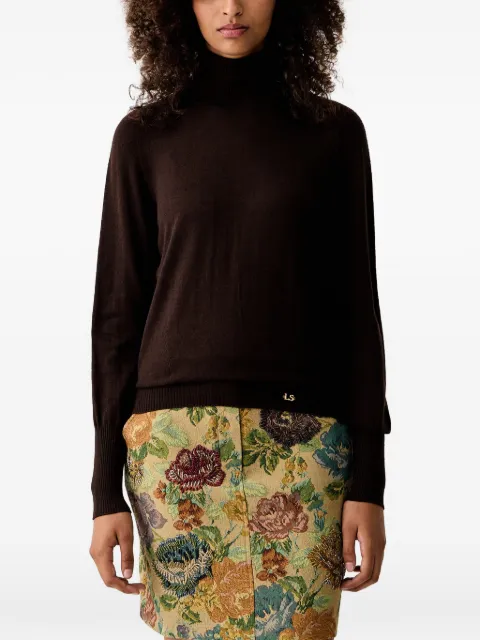 LUISA SPAGNOLI logo-plaque roll-neck sweater