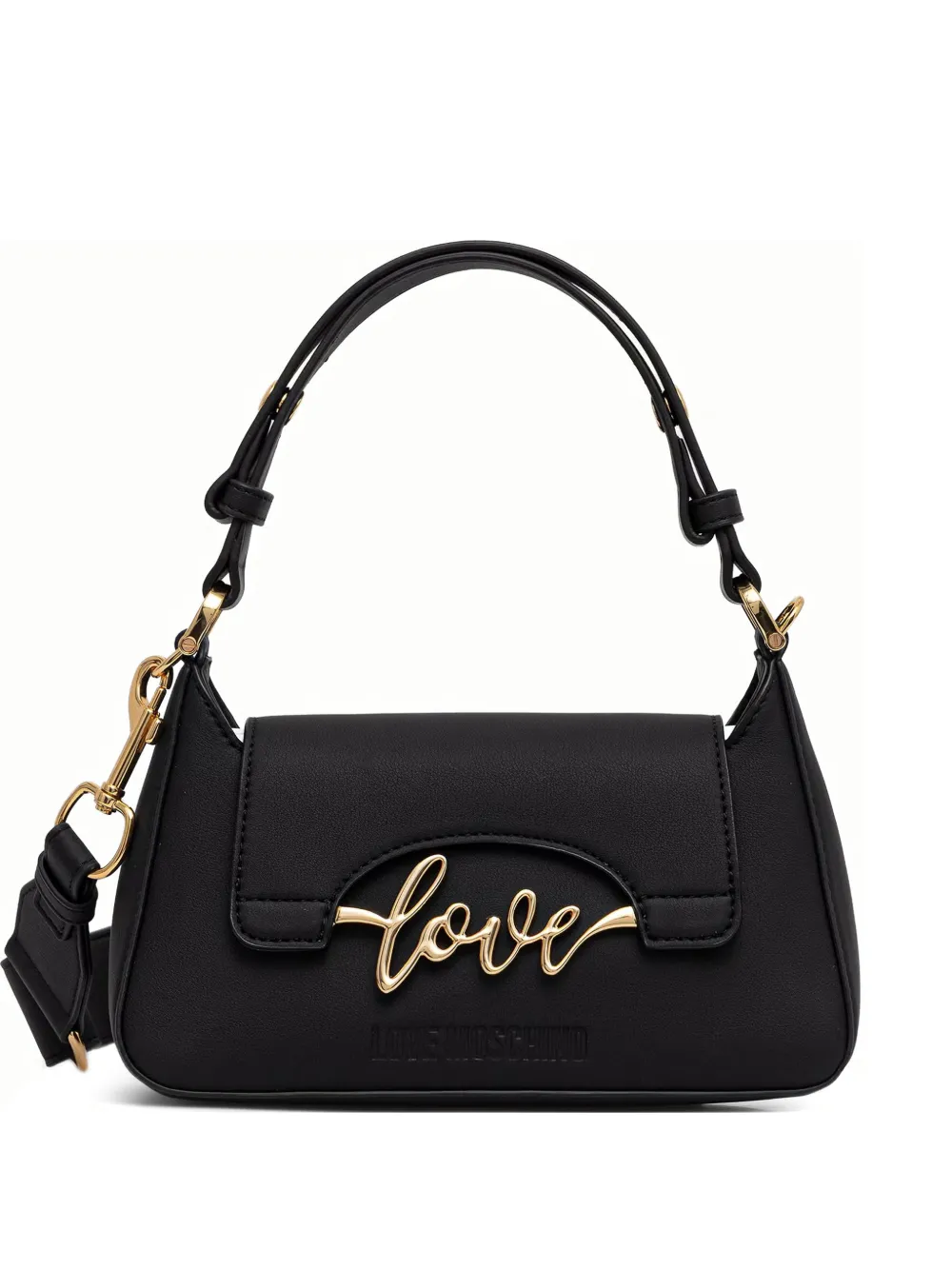 Love Moschino logo-plaque shoulder bag - Nero