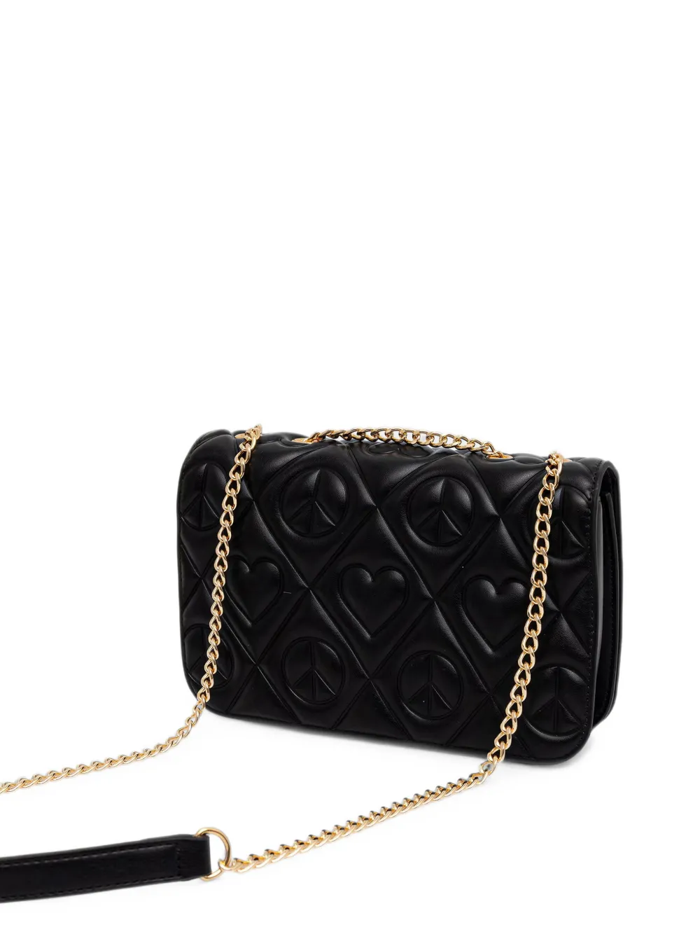Love Moschino Gewatteerde schoudertas met hartpatroon Zwart