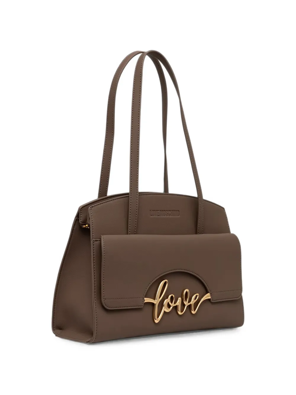 Love Moschino Schoudertas met logoplakkaat Bruin