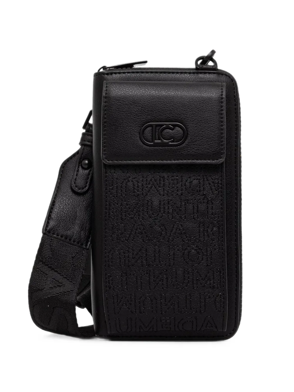 Lola Casademunt mini sac zippé à logo embossé - Noir