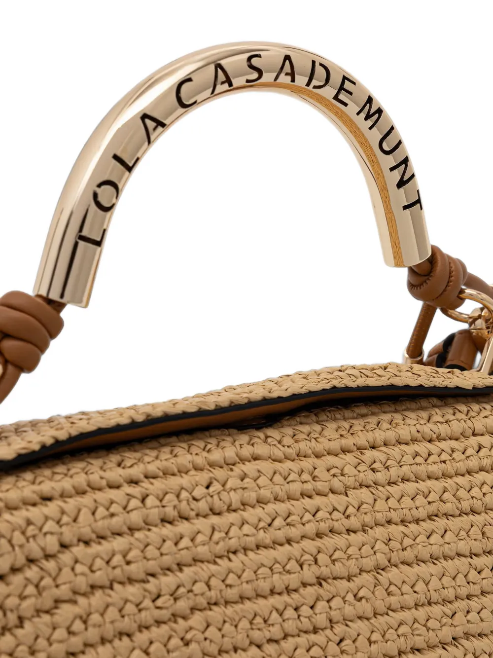 Lola Casademunt Geweven shopper met gevlochten afwerking Beige