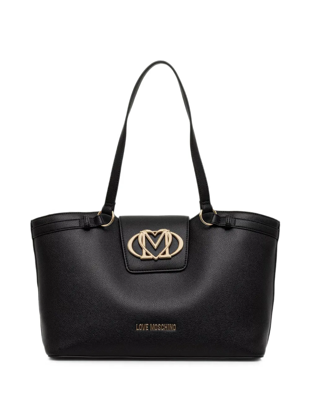 Love Moschino logo-plaque tote bag - Nero