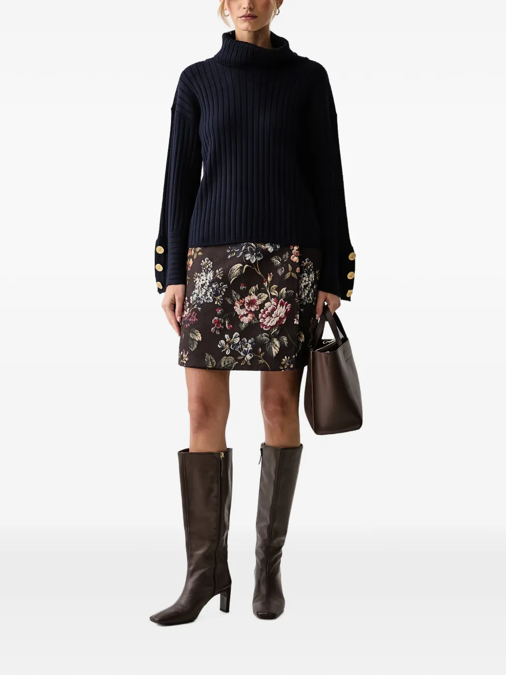 LUISA SPAGNOLI Mabels ribbed button-cuff sweater