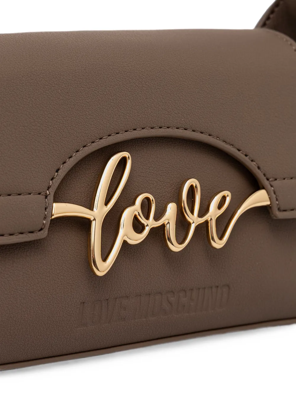 Love Moschino Schoudertas met logoplakkaat Bruin