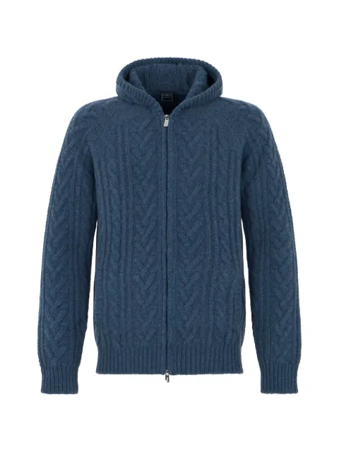 Fedeli cable-knit hooded cardigan