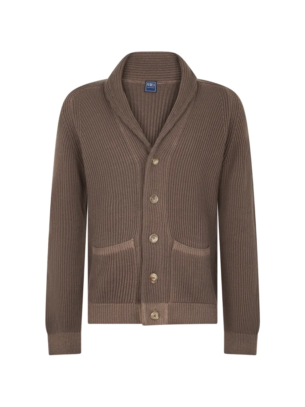Fedeli ribbed-knit shawl-collar cardigan · 50