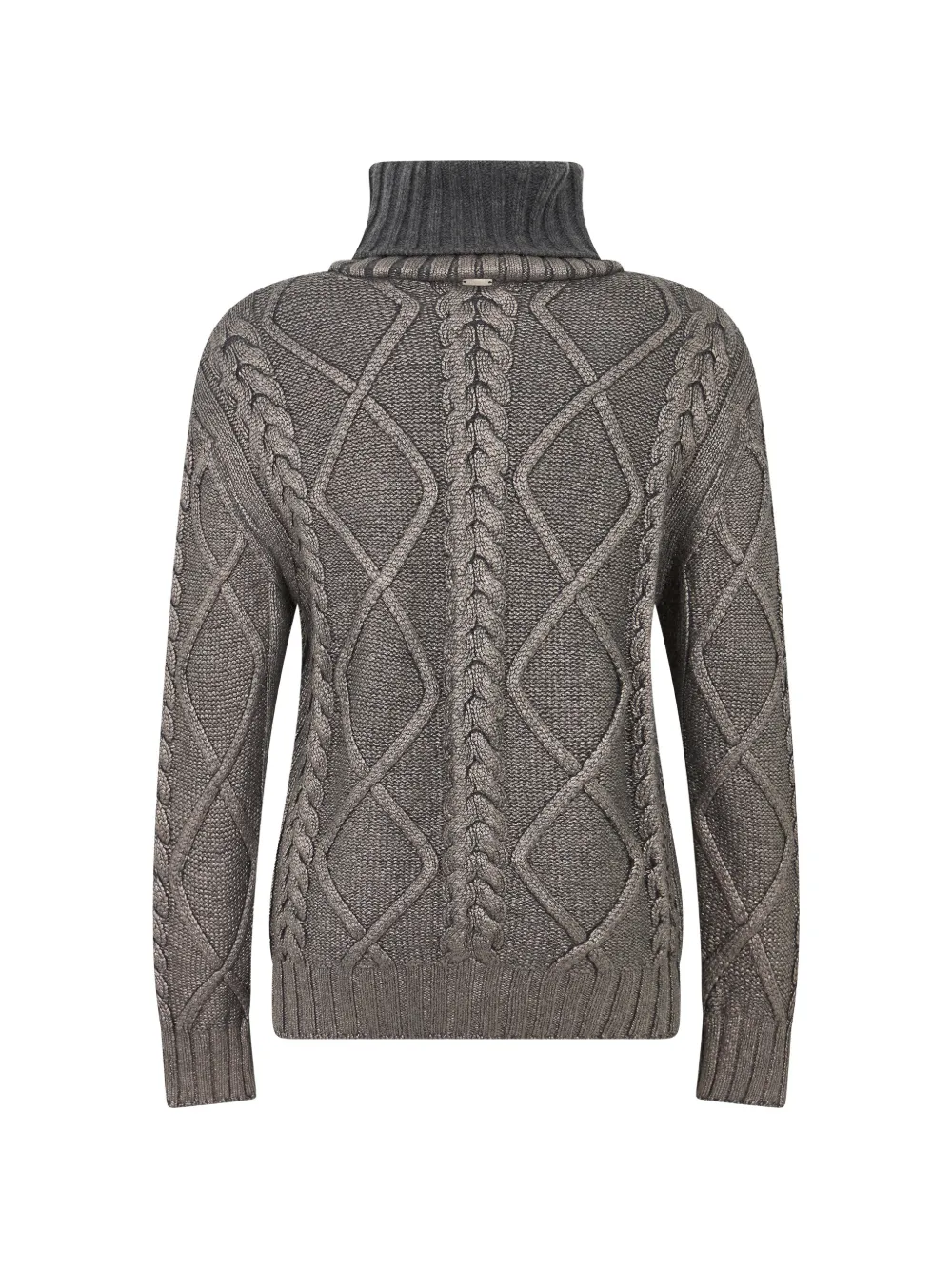 Herno cable-knit roll-neck sweater Grijs