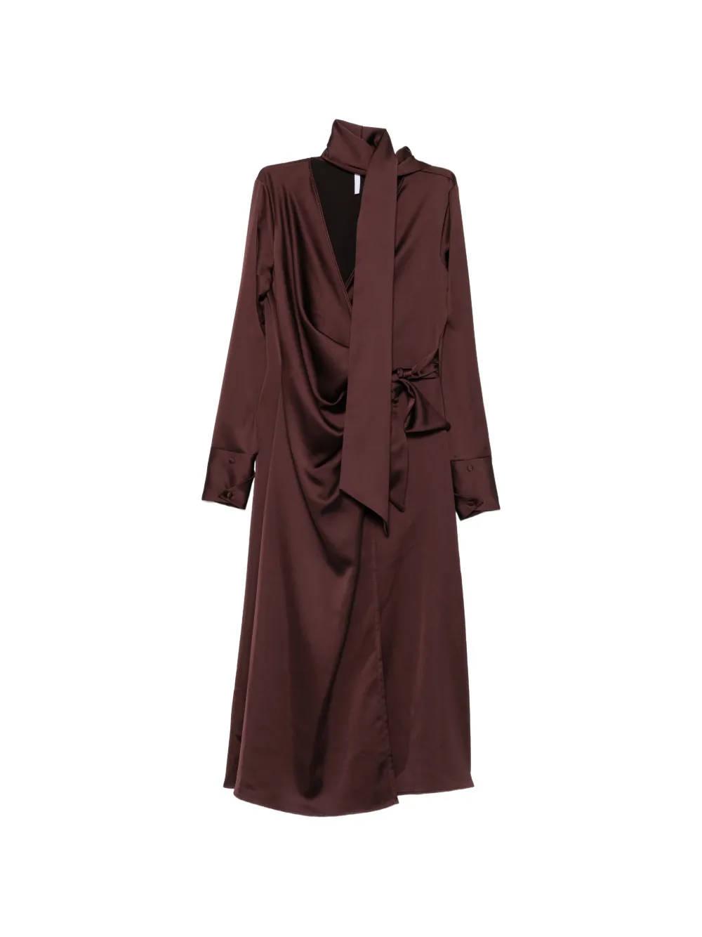 IMPERIAL scarf-detail wrap-style midi dress