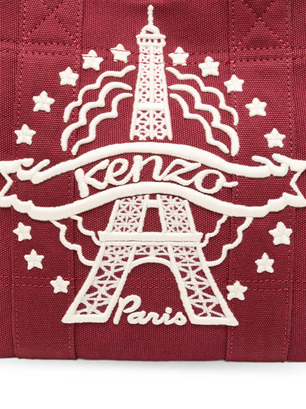 Kenzo Shopper met geborduurde Eiffeltoren Rood