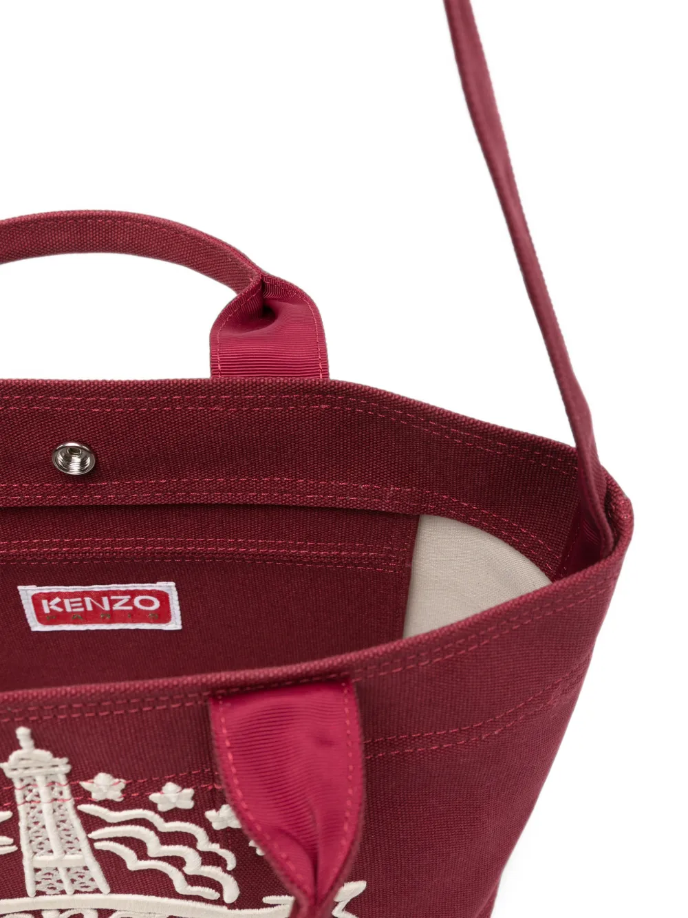 Kenzo Shopper met geborduurde Eiffeltoren Rood