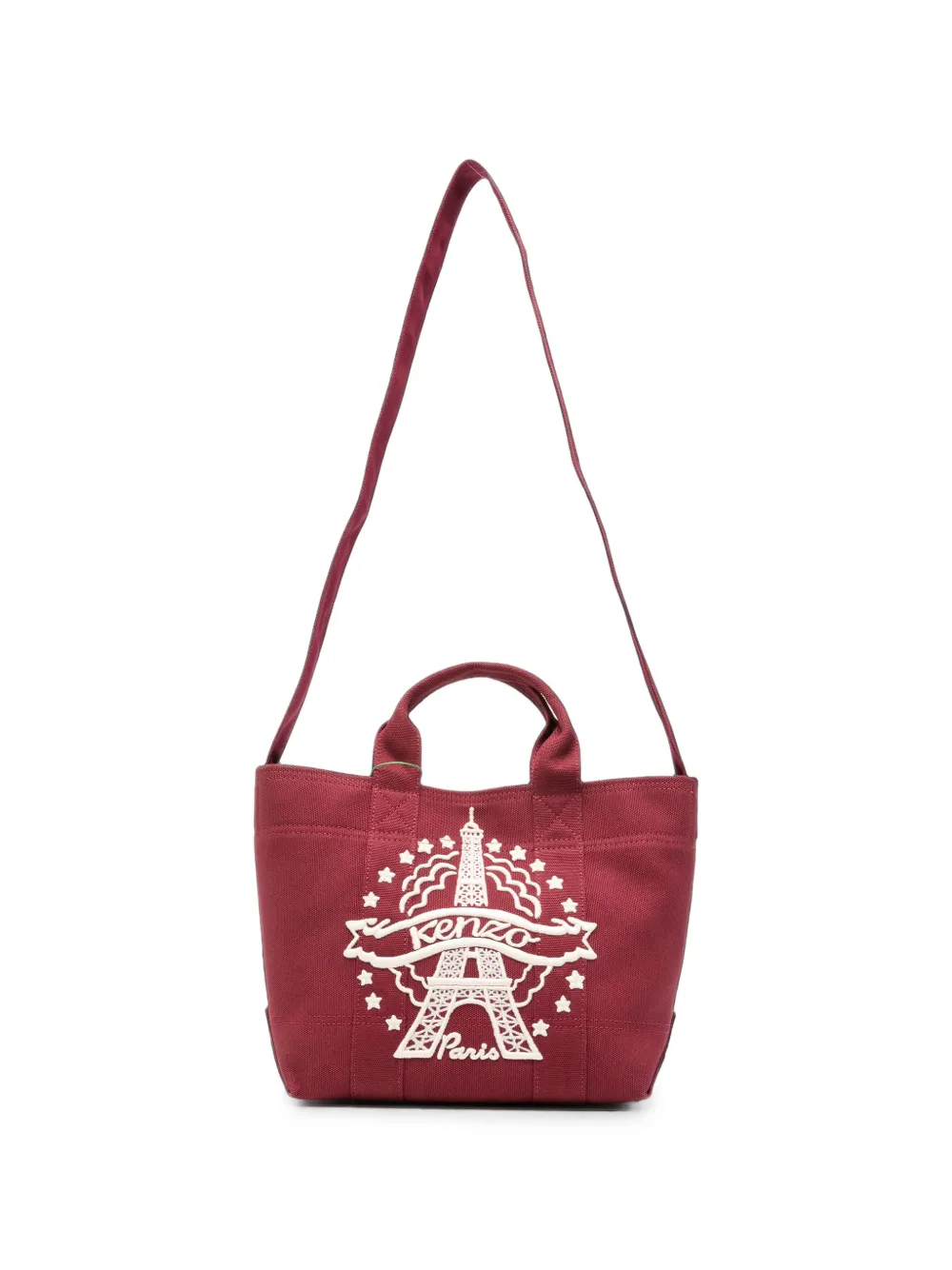 Kenzo Eiffel Tower Embroidered Tote Bag In Red