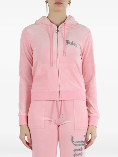 Juicy Couture rhinestone-logo zip-up hoodie