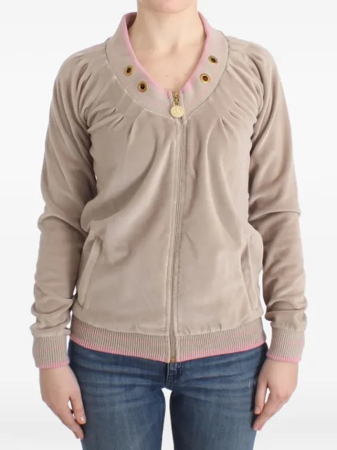 Roberto Cavalli eyelet-embellished velvet sweatshirt