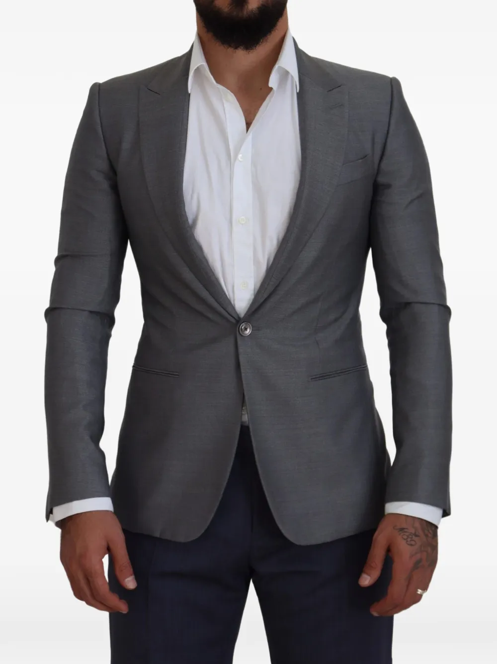 Dolce & Gabbana notch-lapel single-breasted blazer - Grigio