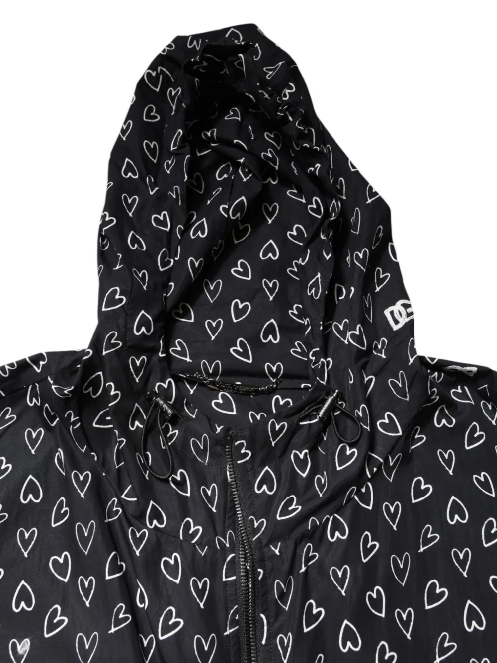 Dolce & Gabbana Jack met capuchon en hart-print Zwart