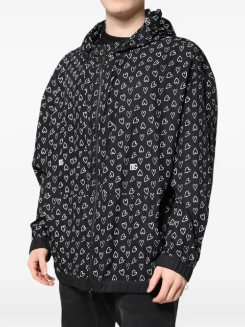 Dolce & Gabbana heart-print hooded jacket