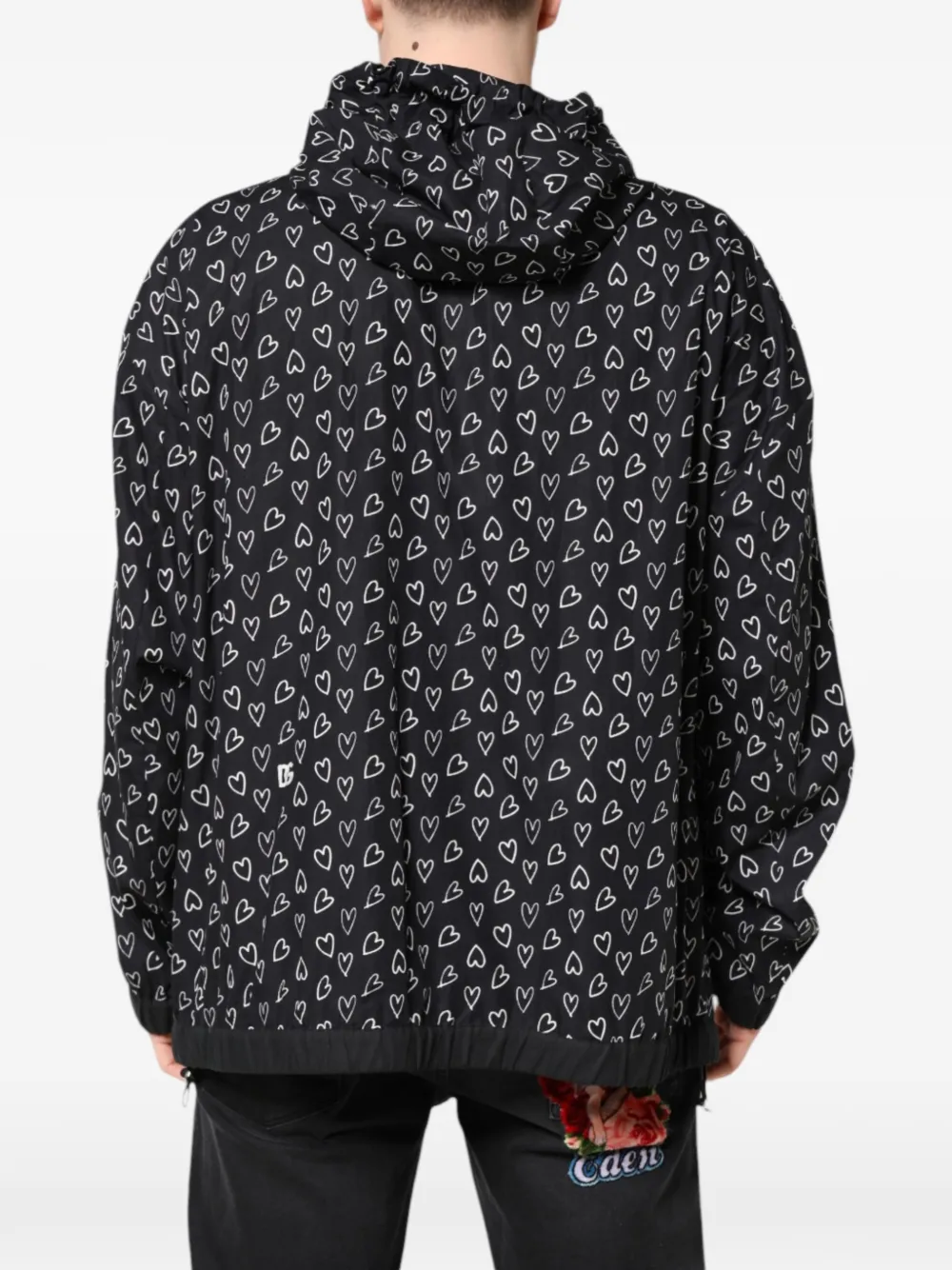 Dolce & Gabbana Jack met capuchon en hart-print Zwart