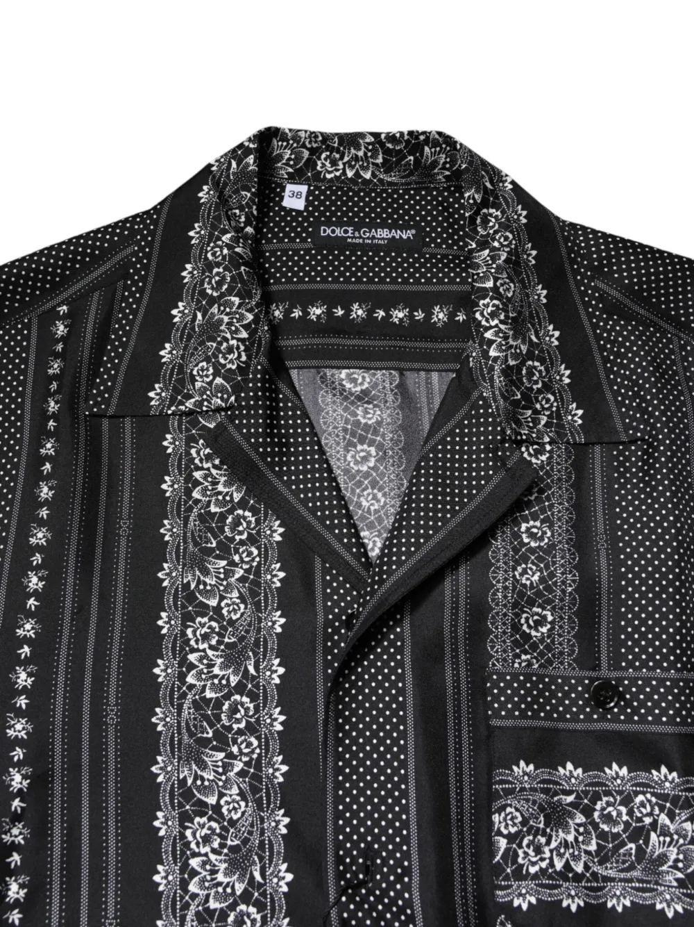 Dolce & Gabbana Zijden overhemd met bloemenprint Zwart