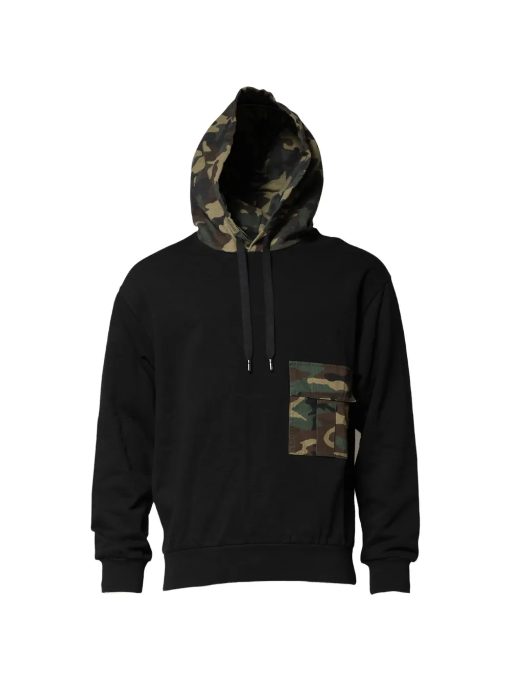 Dolce & Gabbana camouflage-print flap-pocket hoodie - Black