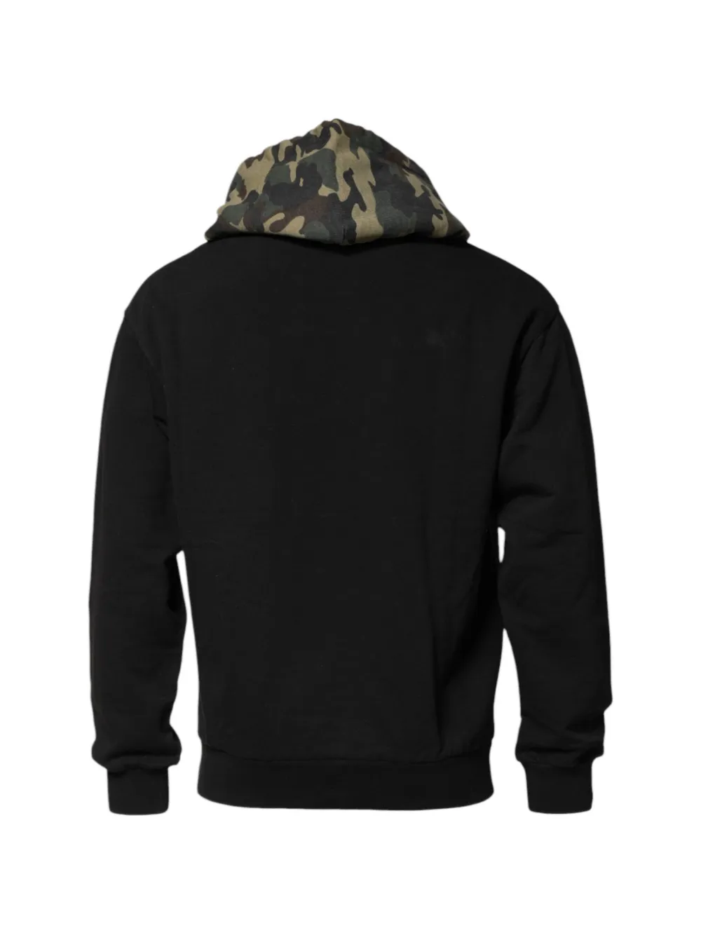 Dolce & Gabbana camouflage-print flap-pocket hoodie Zwart