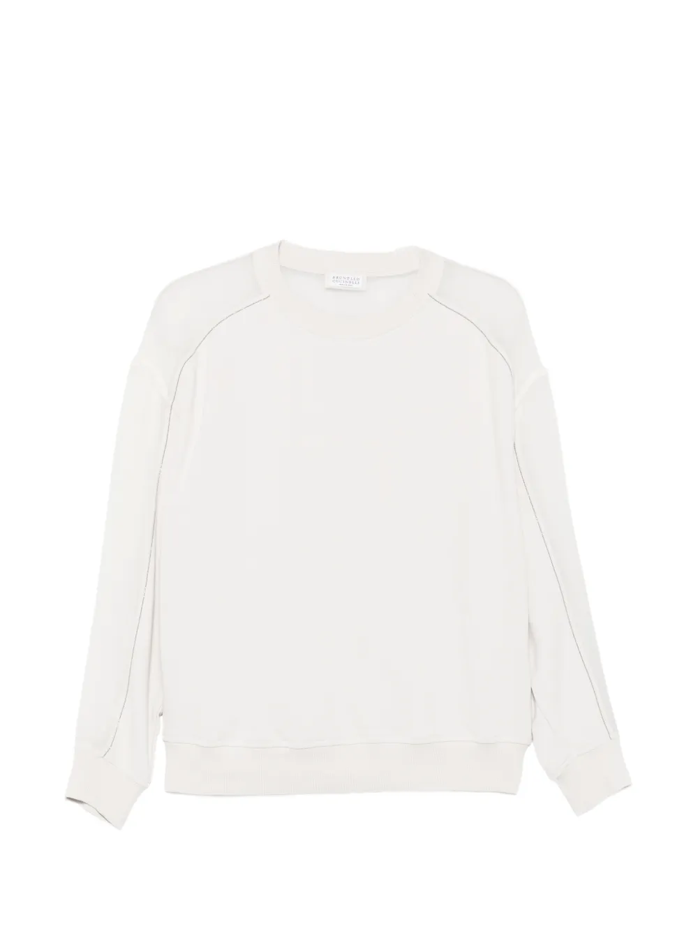 Brunello Cucinelli sheer-panel monili-chain sweatshirt - Neutrals