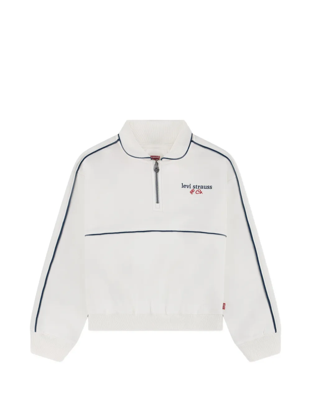 Levi's Kids logo-embroidered piping-detail sweatshirt - Bianco