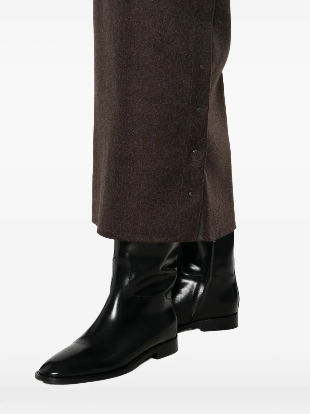 Max Mara Midi-rok met drukknoopdetail Bruin