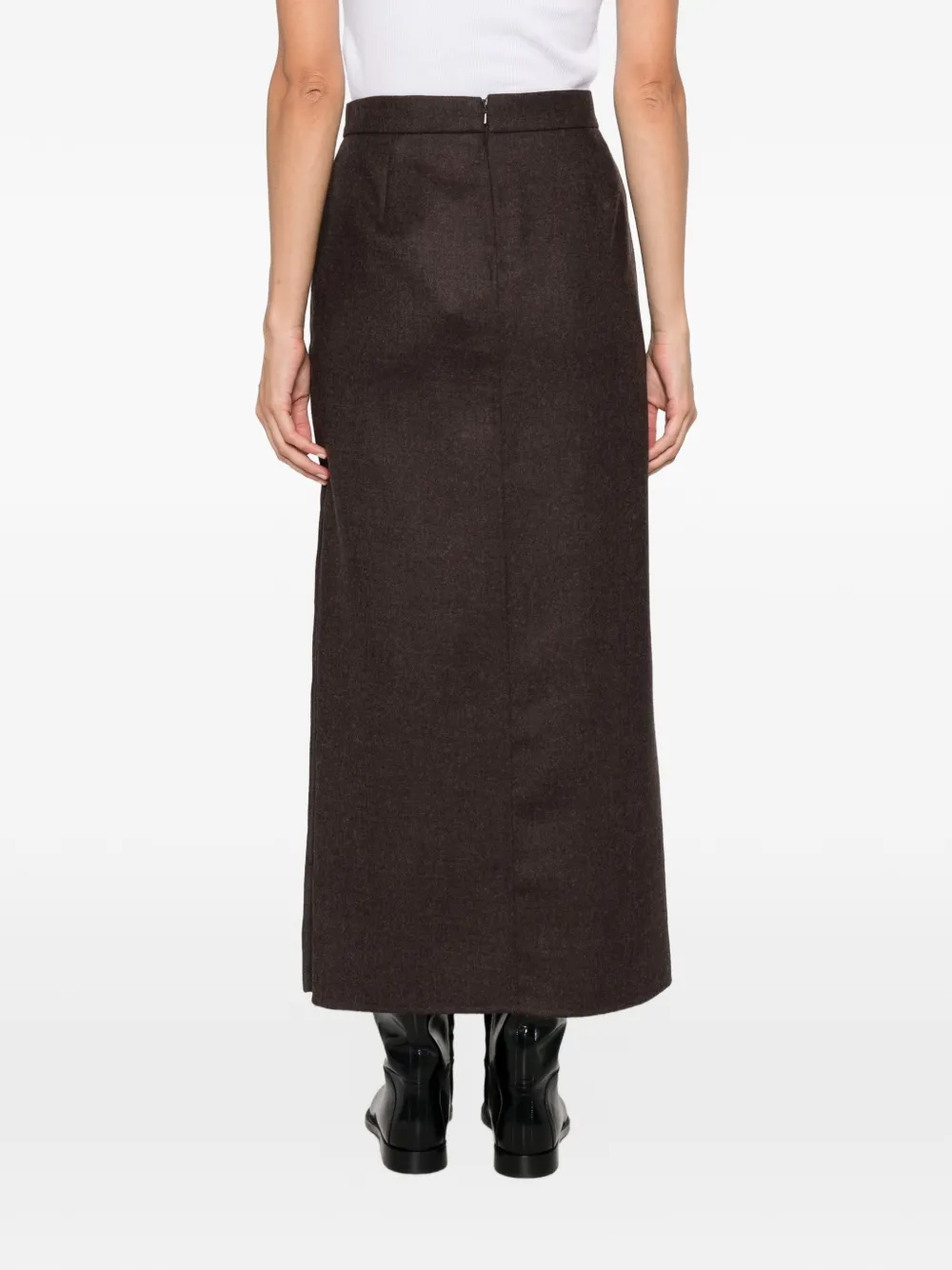 Max Mara Midi-rok met drukknoopdetail Bruin