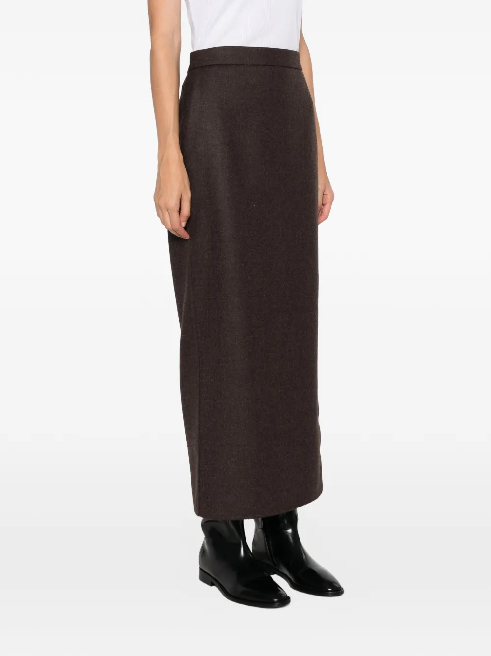 Max Mara Midi-rok met drukknoopdetail Bruin