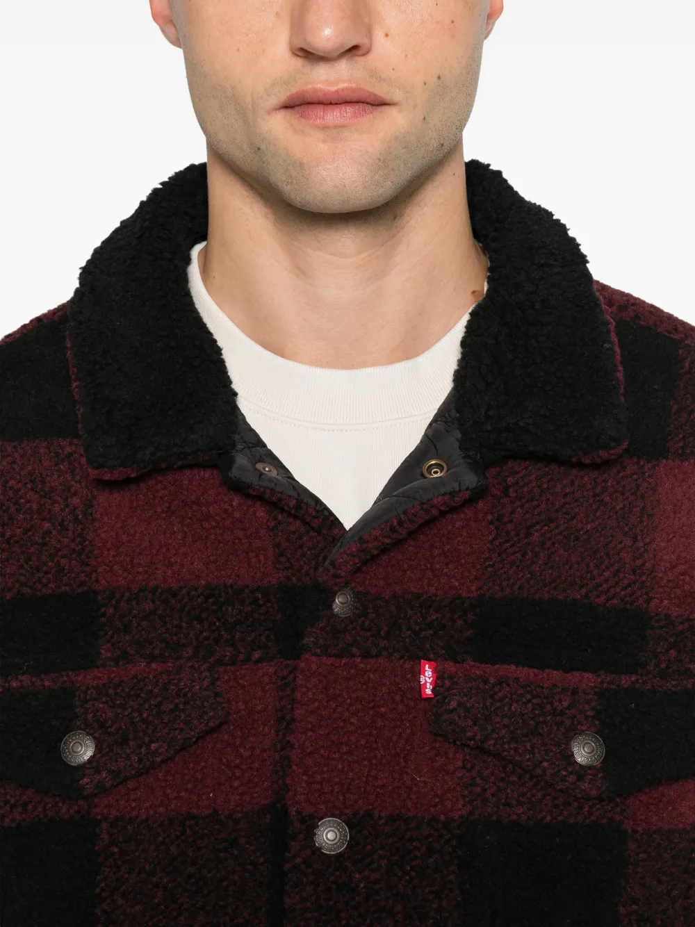 Levi's Shirtjack met lammy-effect Rood