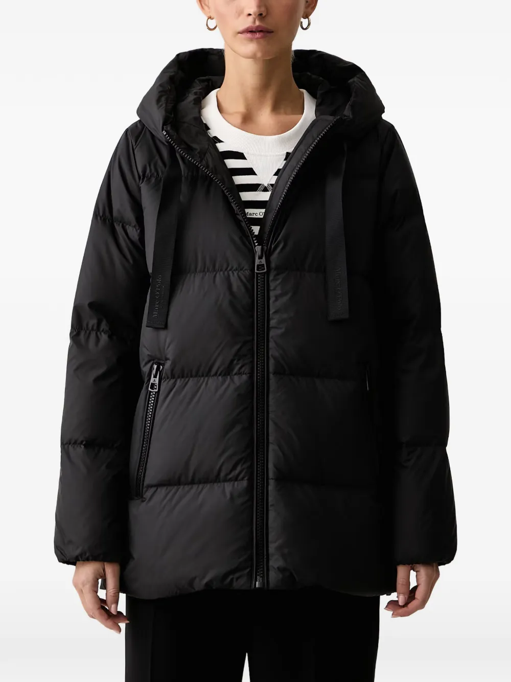 Marc O'Polo hooded puffer jacket - Nero