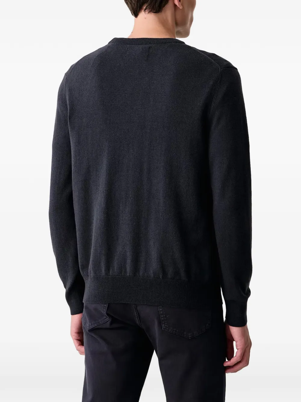 Marc O'Polo Trui met geborduurd logo Blauw