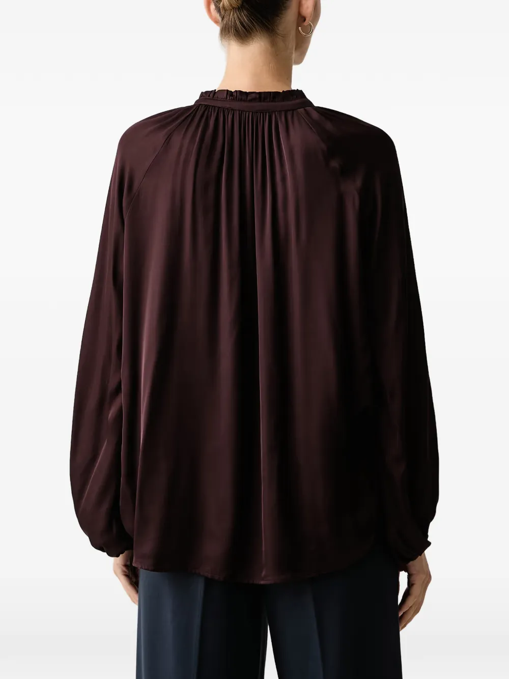 Marc O'Polo ruffled-collar tie-fastening blouse Paars