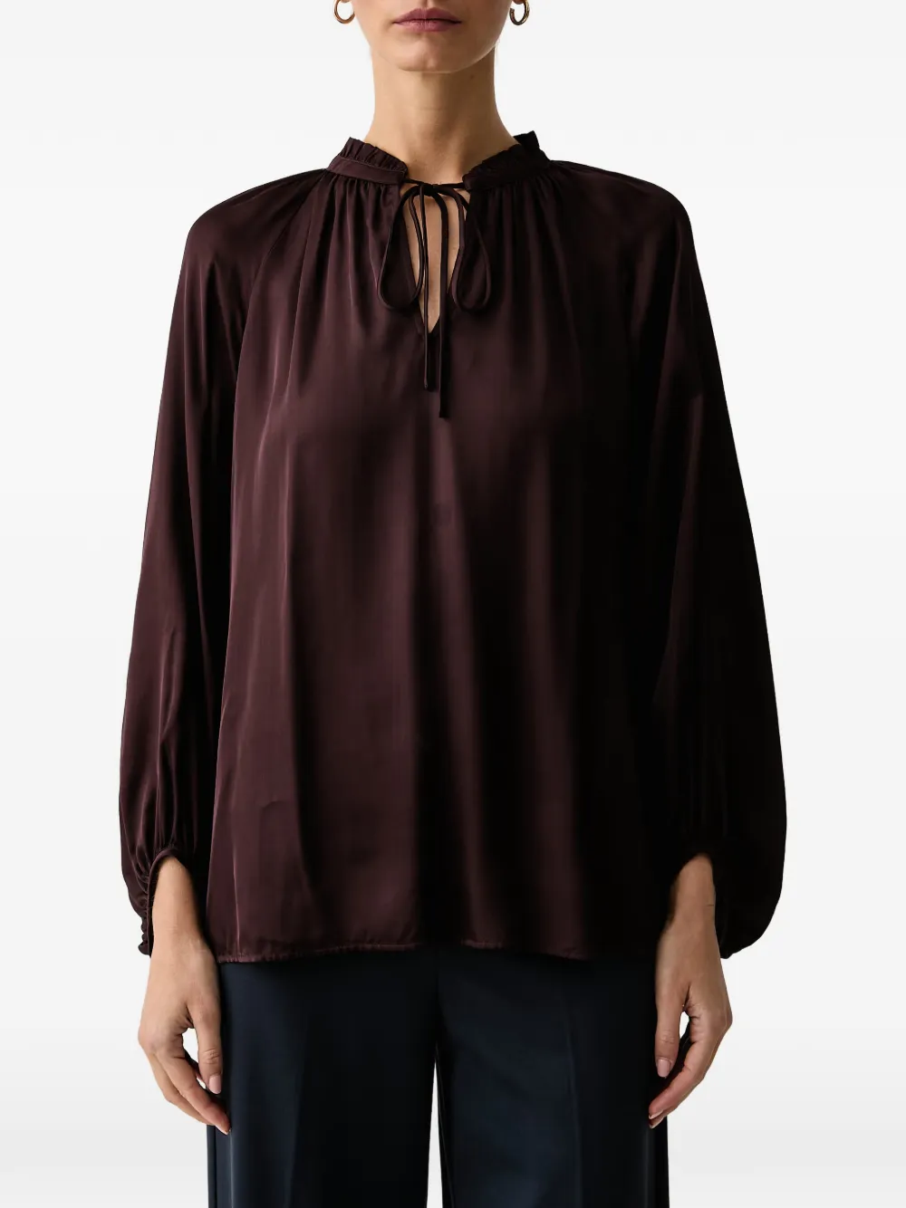 Marc O'Polo ruffled-collar tie-fastening blouse Paars