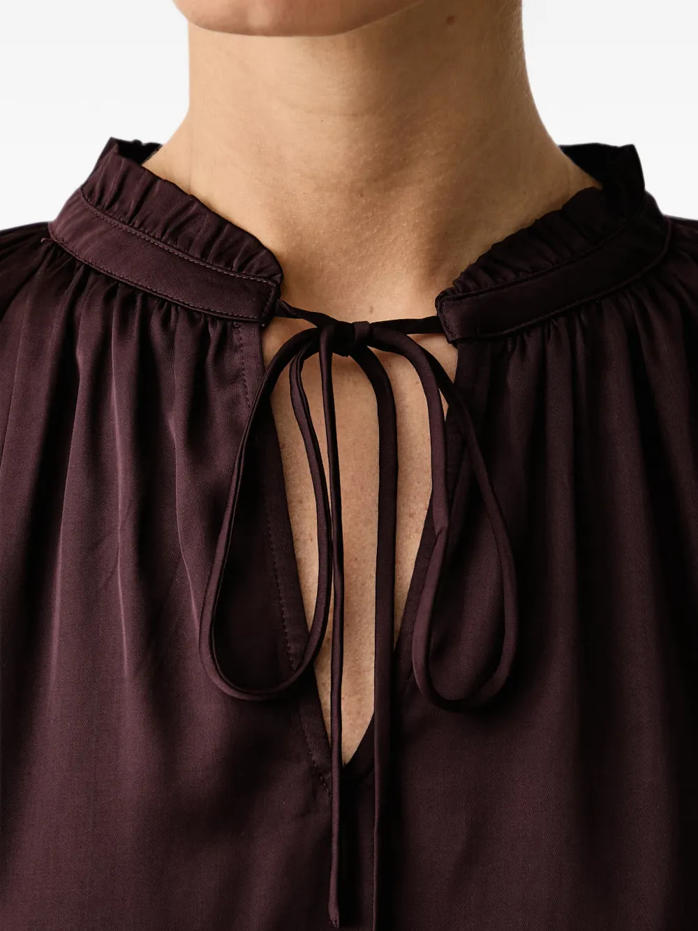 Marc O'Polo ruffled-collar tie-fastening blouse Paars