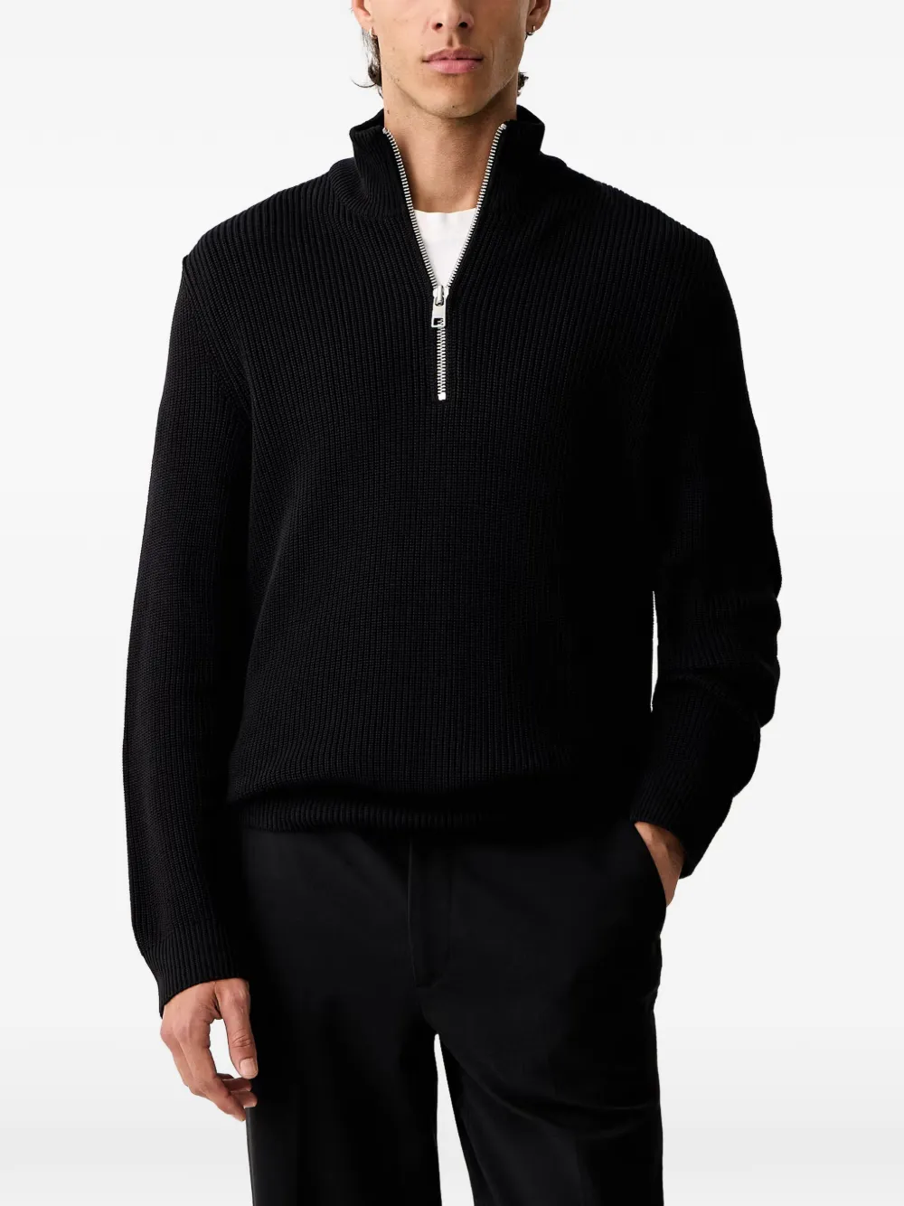 Marc O'Polo ribbed-knit half-zip sweater