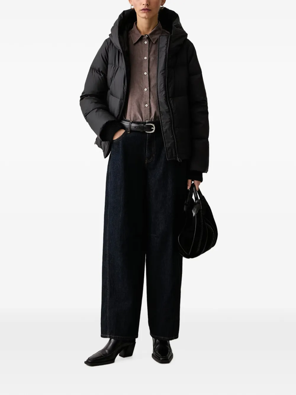 Marc O'Polo hooded puffer jacket Zwart