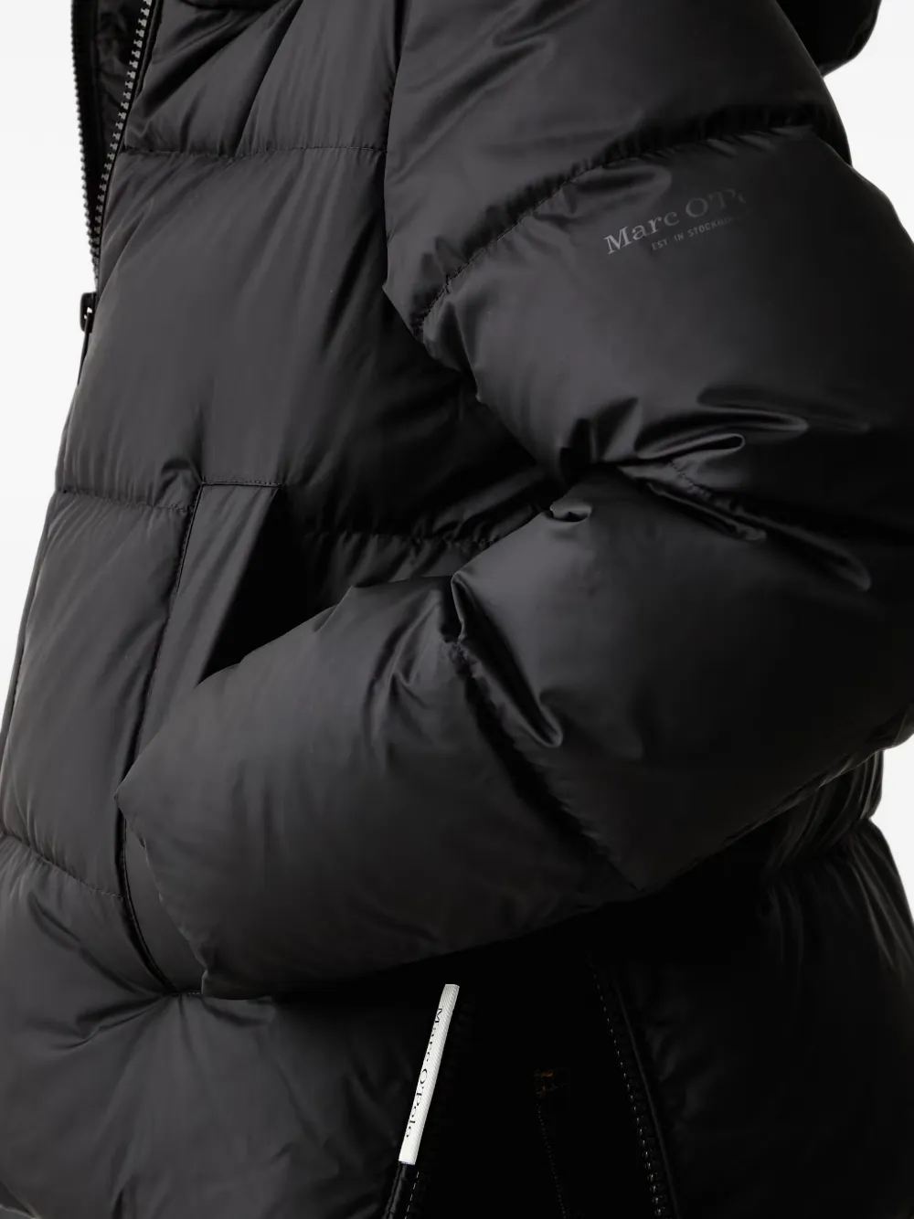 Marc O'Polo hooded puffer jacket Zwart