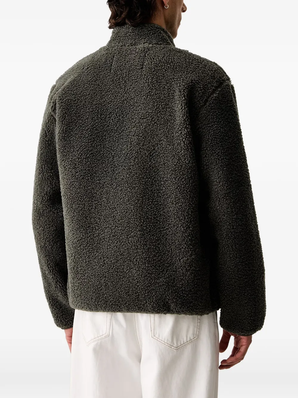 Marc O'Polo zip-up fleece sweatshirt Groen
