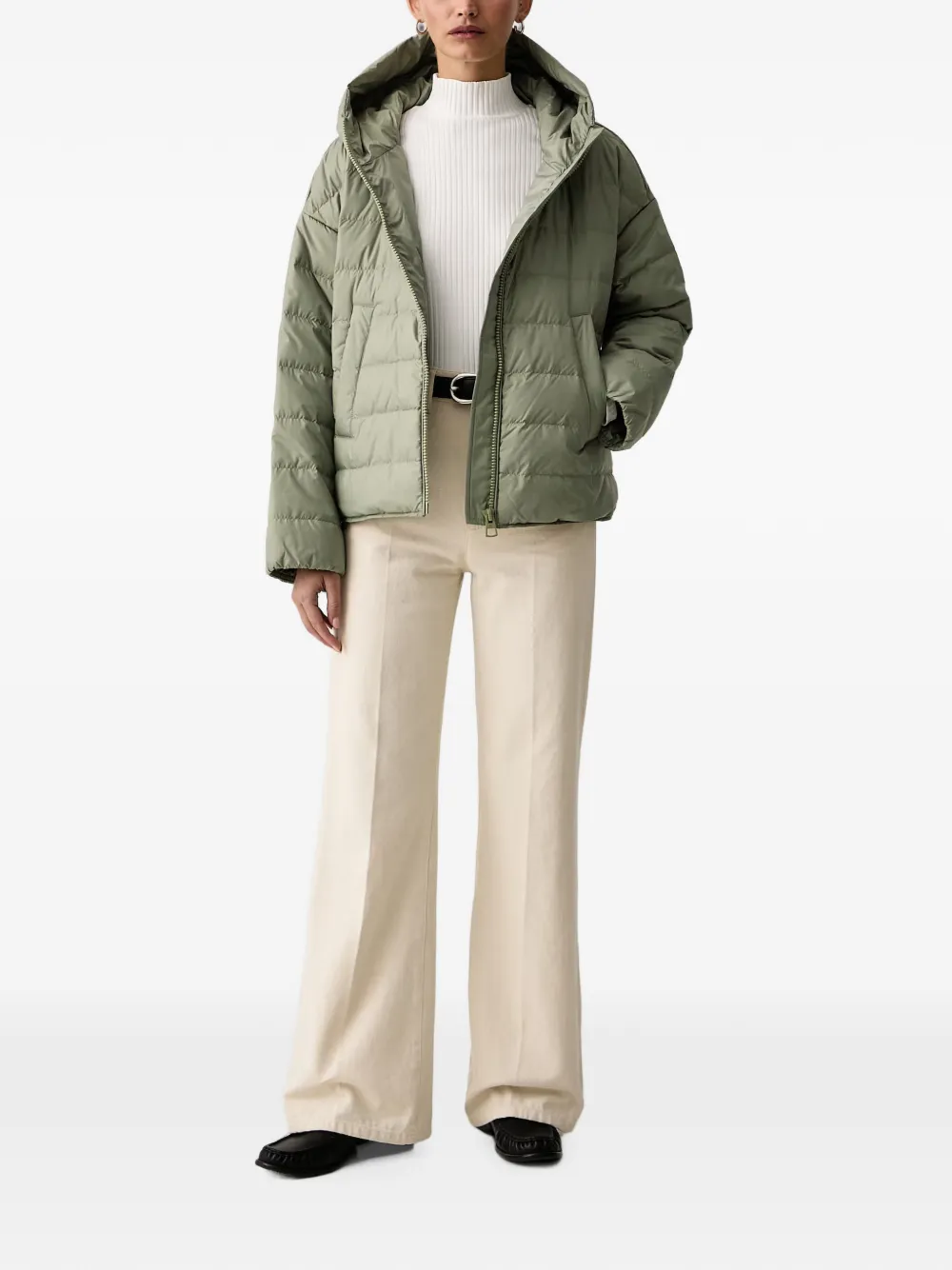 Marc O'Polo quilted hooded jacket Groen