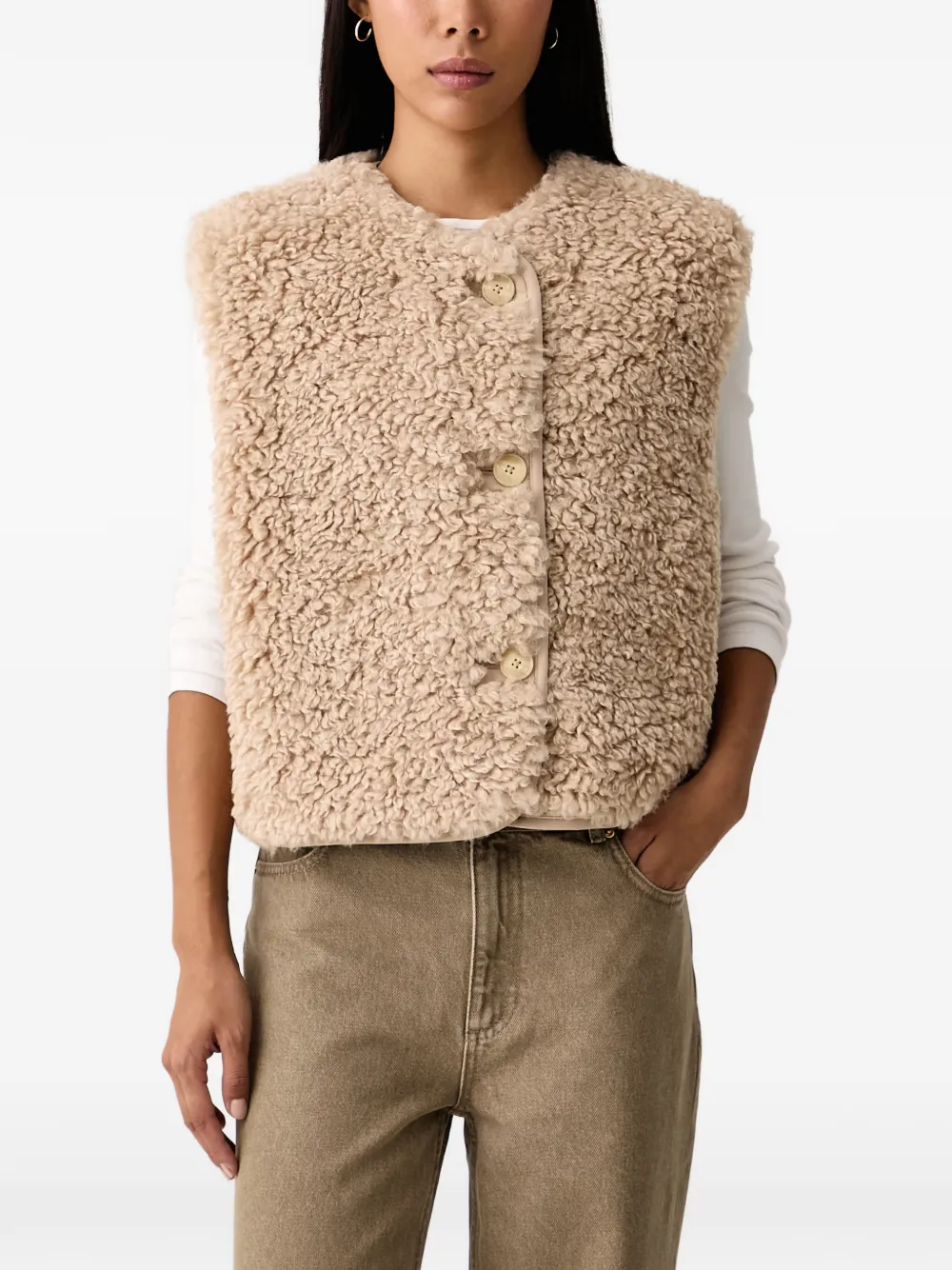 Marc O'Polo bouclé-texture gilet - Toni neutri