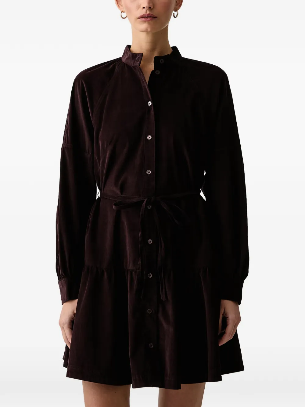 Marc O'Polo corduroy tiered mini shirt dress