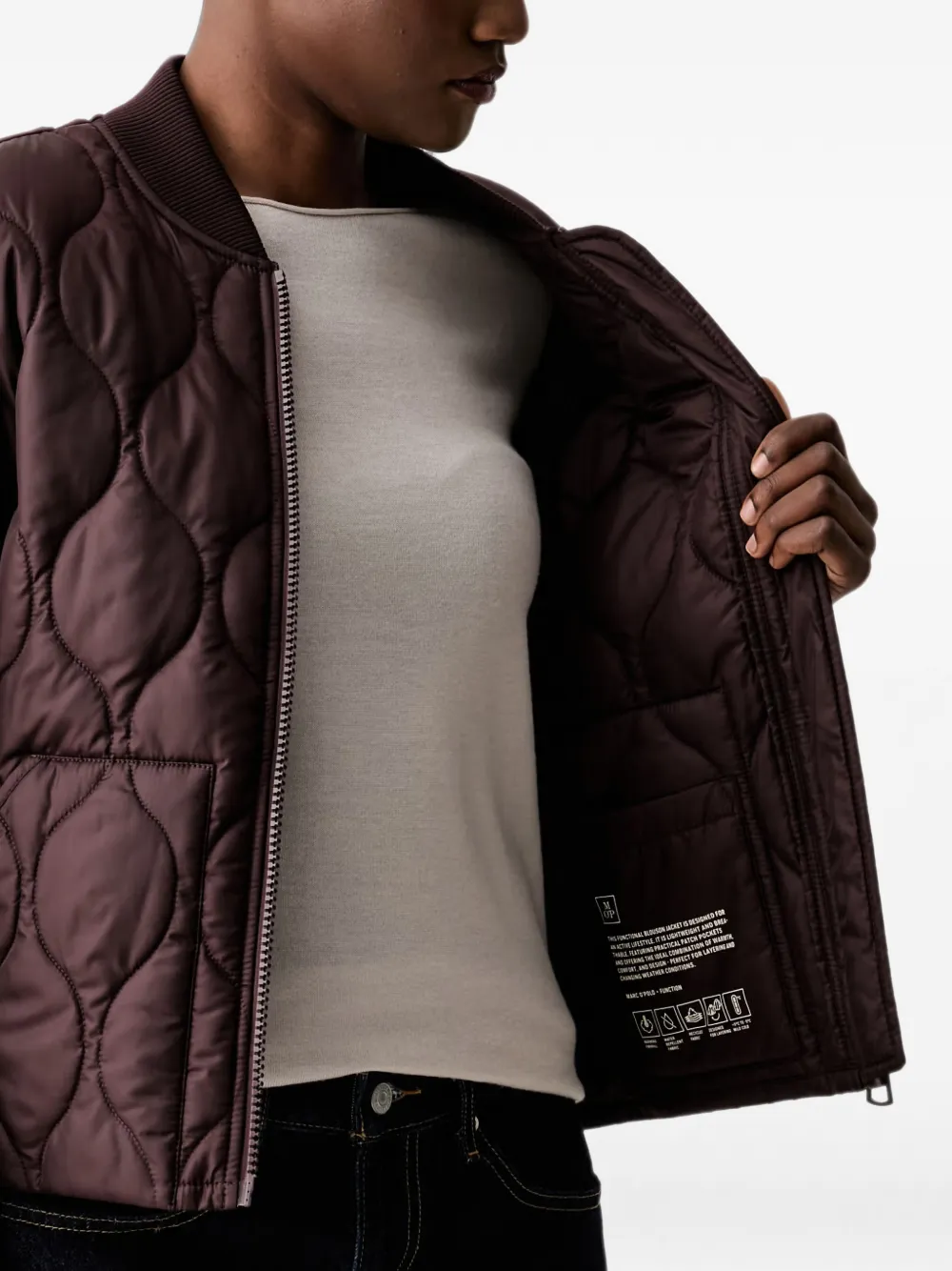 Marc O'Polo x Function gewatteerd bomberjack Paars