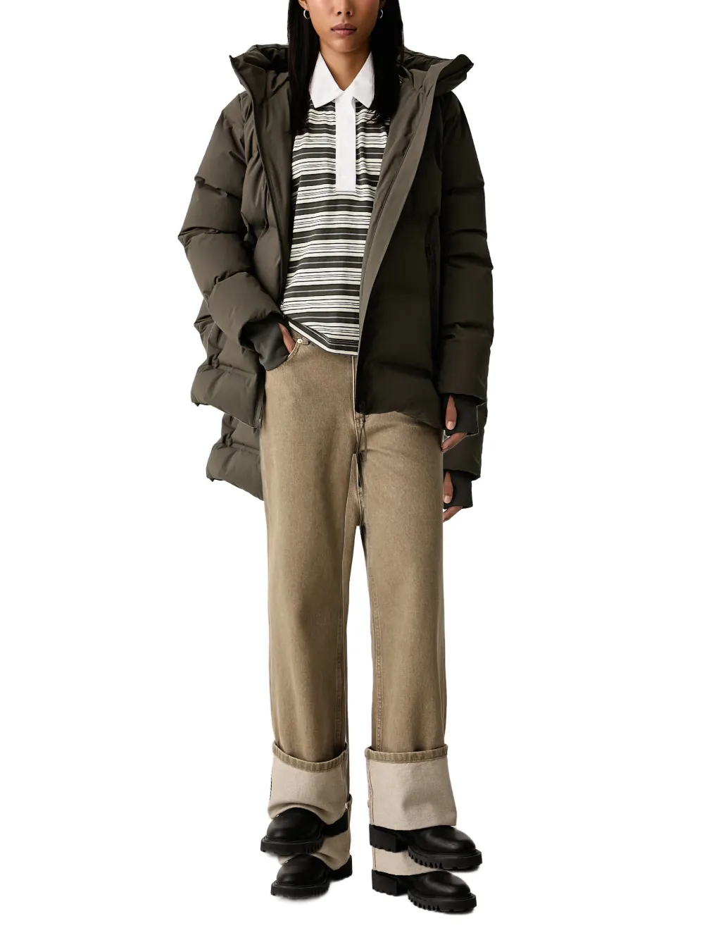 Marc O'Polo x Function gewatteerd jack met capuchon Groen