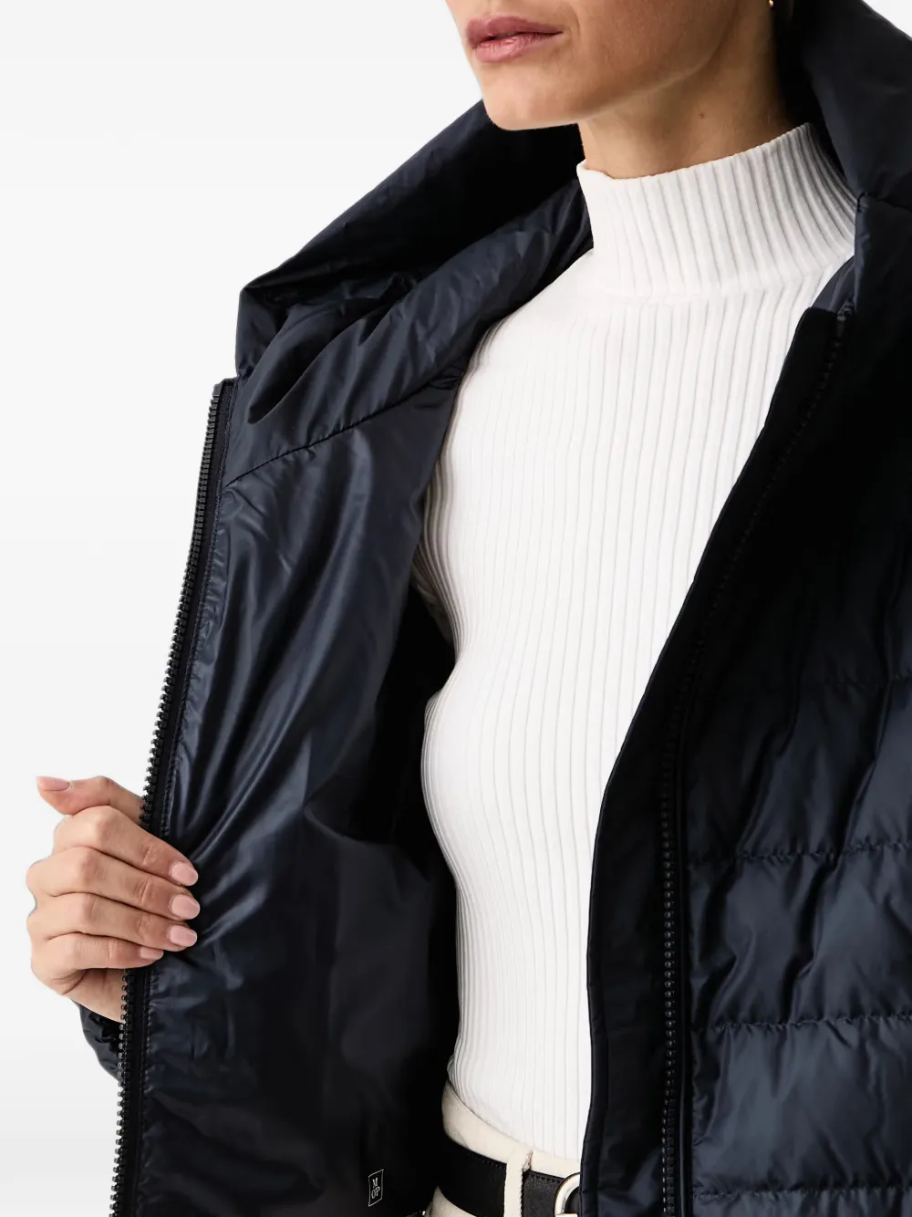 Marc O'Polo quilted hooded jacket Blauw