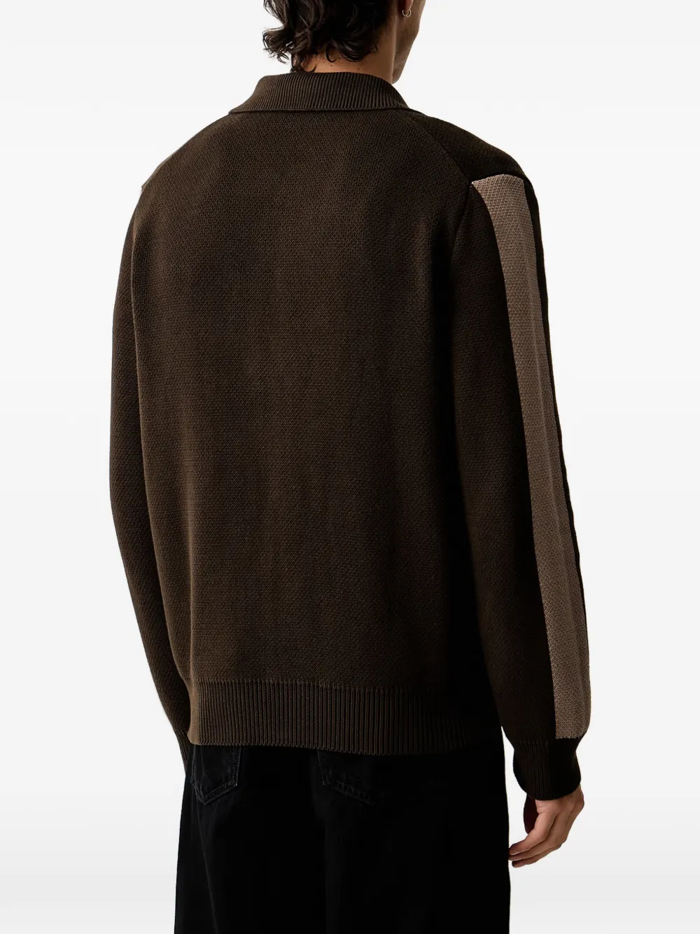 Marc O'Polo side-stripe zip-up sweater Bruin